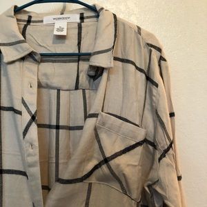 White plaid collard shirt